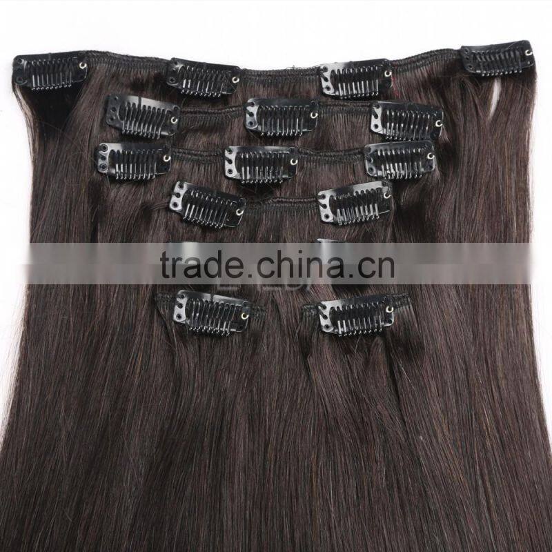 Grade 8a brazlian human hair clip in extensions hair sample availabe