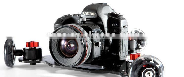 New 3 wheel aluminum camera digital desktop track dolly car