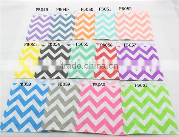 Biodegradable Chevron Party Favor Paper Bags 11 Mix Colors For Party, Food Packing