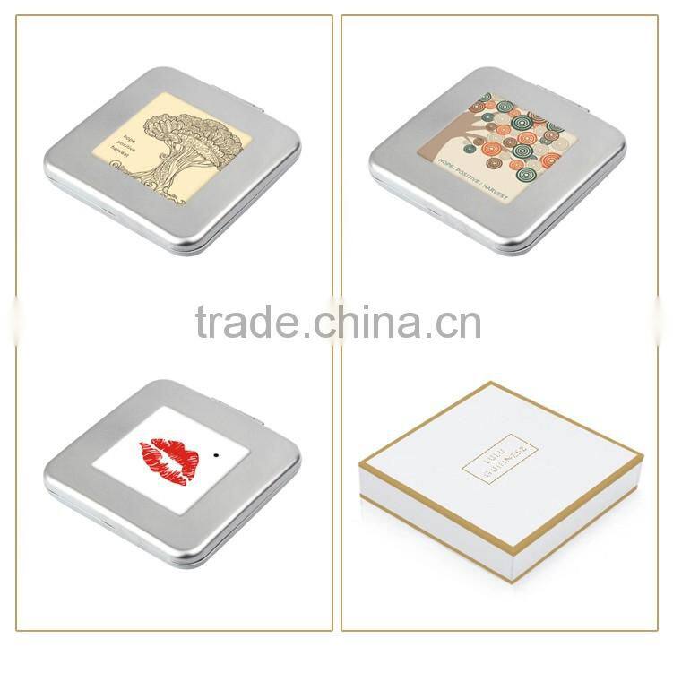 Custom logo stainless steel unbreakable mini mirror for lady