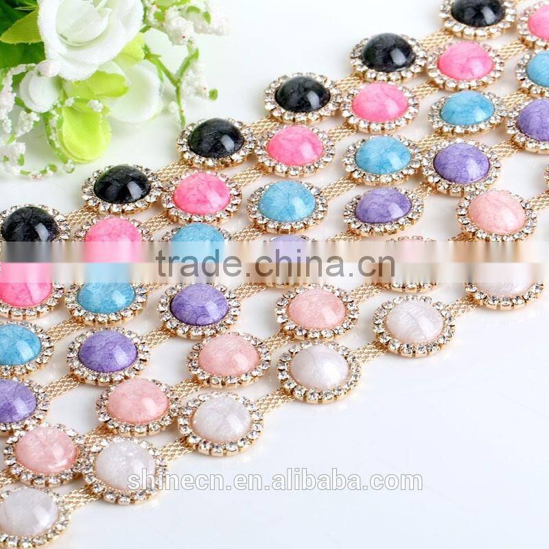 In stock High quality diy cup chain YIWU Wholesale Round rhinestone cup chain shining loose Rhinestone chain