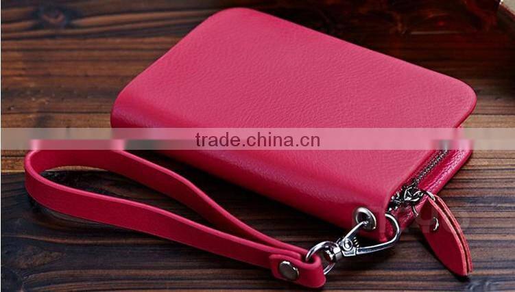 Wholesale money pocket leather key pouch for lady shopping