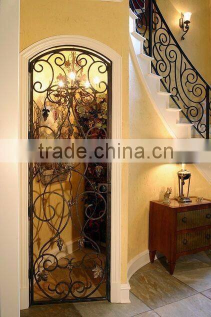 wrought iron decorative wine cellar door,customized size,hand-forged door