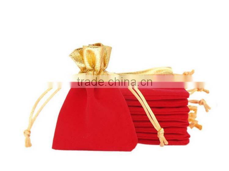 small quantity accept cheap custom velvet/cotton drawstring pouch bag,stock women's lady jewelry bag wholesale