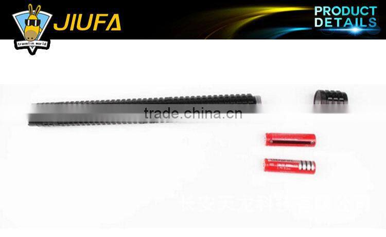 JF XP-E Long Zoomable LED Flashlight Torch Outdoor Self-defense Wolf Tooth Stick With key Chain /Police Equipment defend