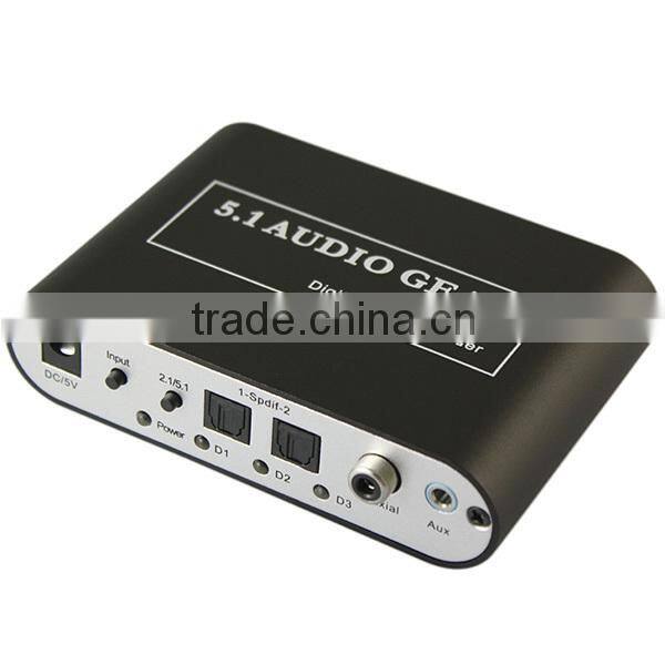 DTS AC3 Digital to Analog Stereo 5.1CH Audio Gear Digital Sound Decoder for Set Top Box HD player Blu-ray DVD PS2 PS3 XBOX360