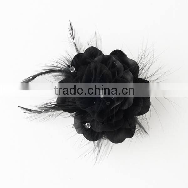 Charming Black Flower Bridal Hair Comb Wedding Hair Accessories