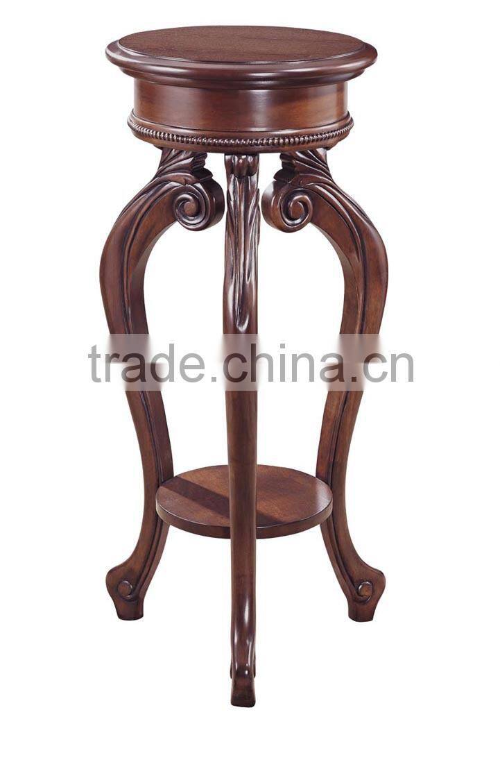 Indoor hotel hand made solid redwood classical side table with drawer(C-07)