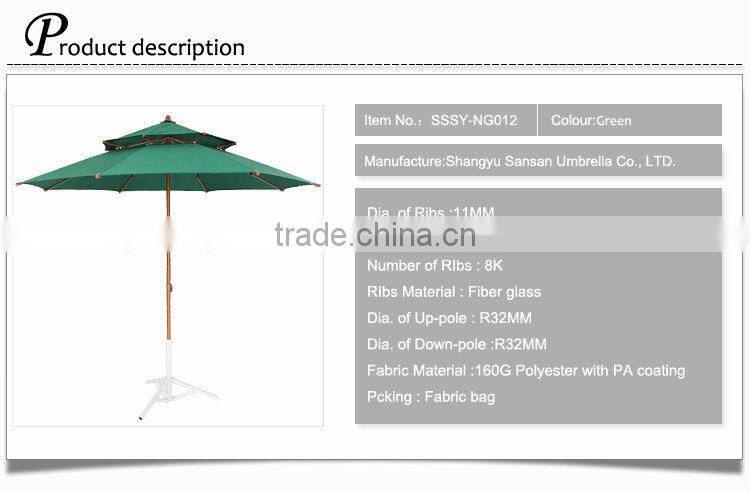 240CM*8K green color different sizes of umbrellas