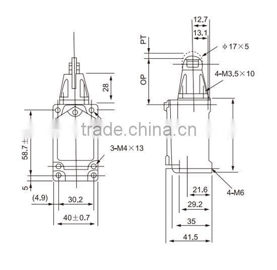 CNTD Quality Quarantee Low Price Cross Roller Plunger Actuator Momentary Limit Switch CWLD1