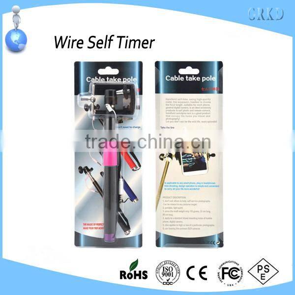for iPhone 6 self timer wired monopod