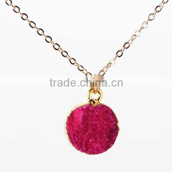 New Trendy Gold Chain Natural Crystal Stone Necklaces for Women