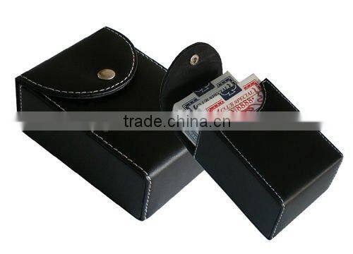 Custom Poker playing card in leather box