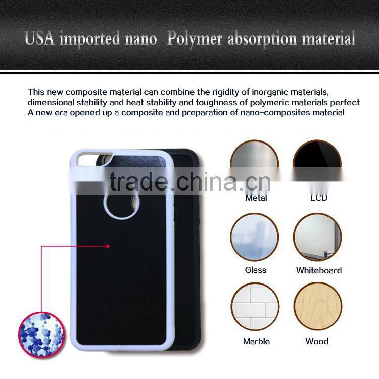 Low price Selfie Sticky Tpu Pc Nano Suction Anti Gravity For Iphone 6 case plus mobile phone holder