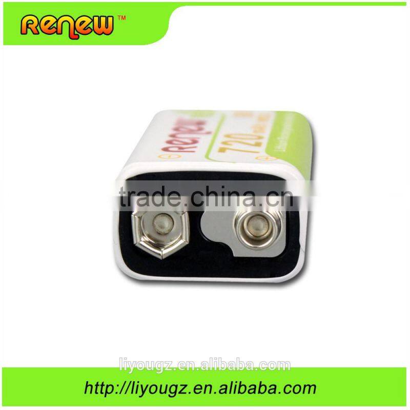 RENEW 720mAh 9 Volt Li-ion Rechargeable 9V Batteries Lithium-ion, 9 Pack