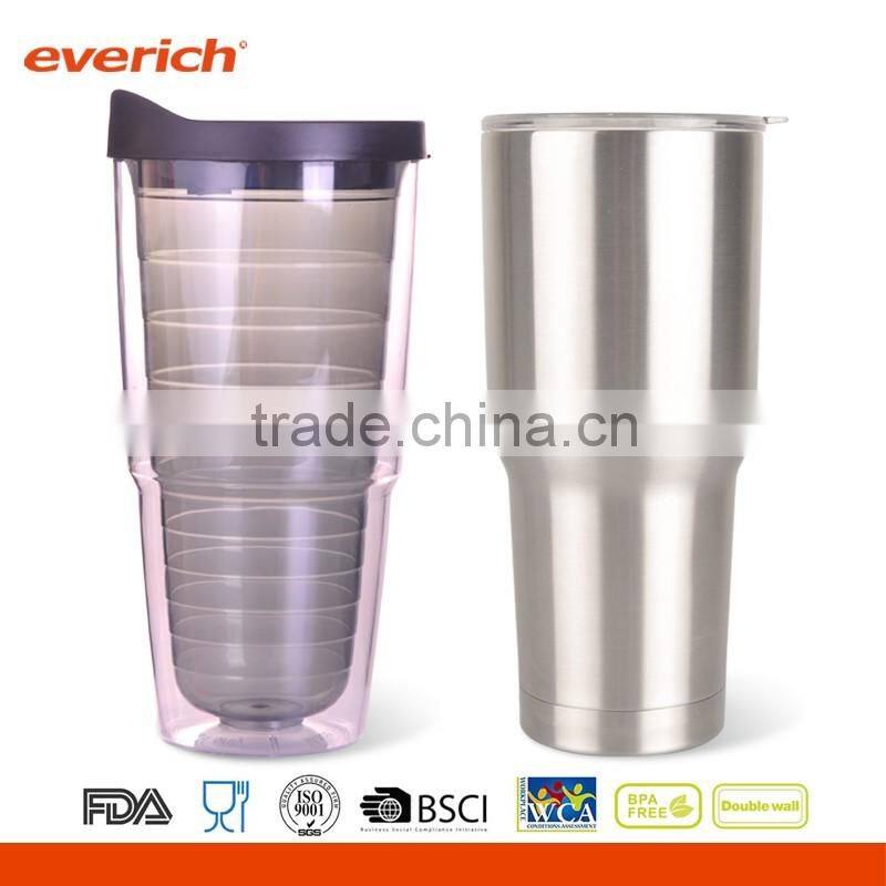 30oz tritan double wall Plastic juice tumbler with slide lid