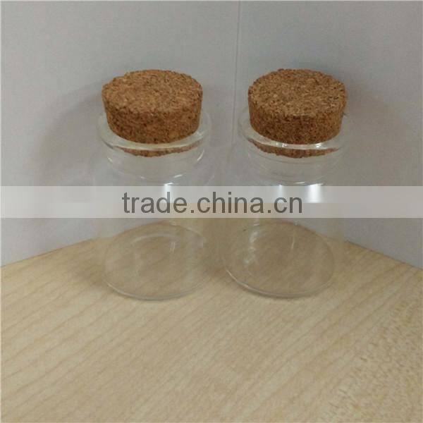 transparent 35*45mm high borosilicate glass bottle with wood cork