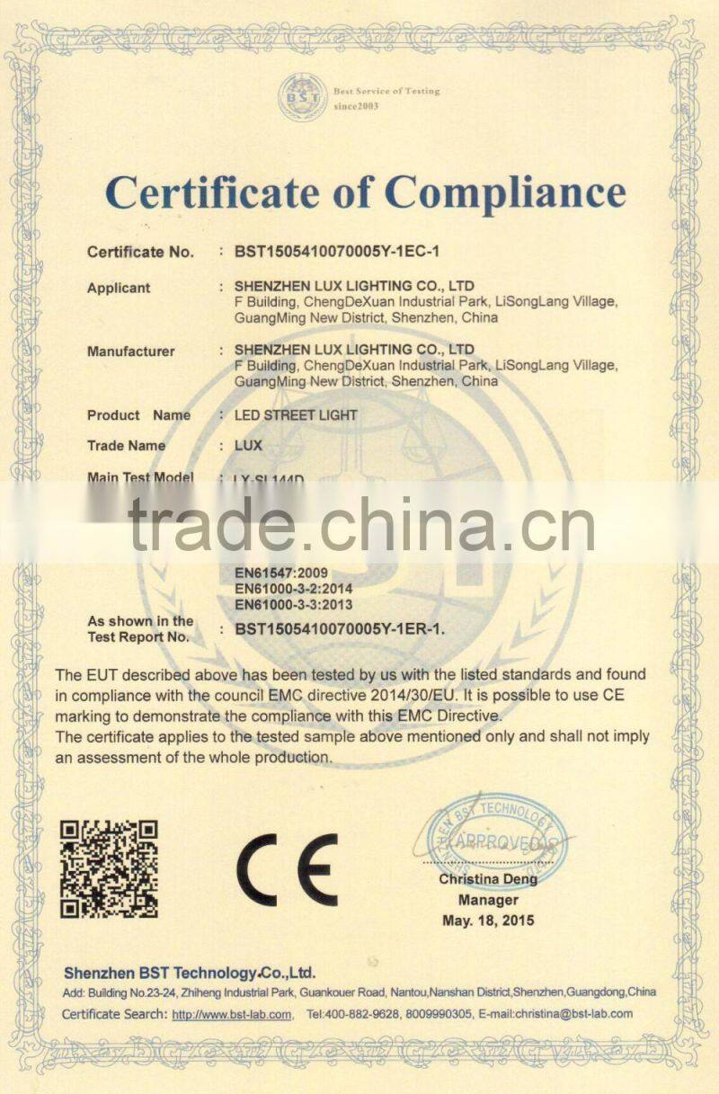 150W LED High Lumen Street Lamps, Meanwell Driver, Shenzhen Facotory, Promotional Price CE Rohs Approved, Super Slim Design