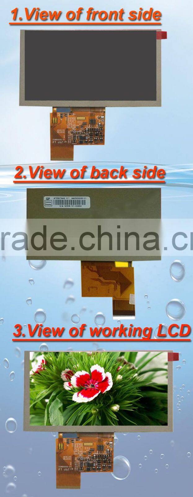 5inch 800*480 RGB interface 800nits sunlihgt readable screen display