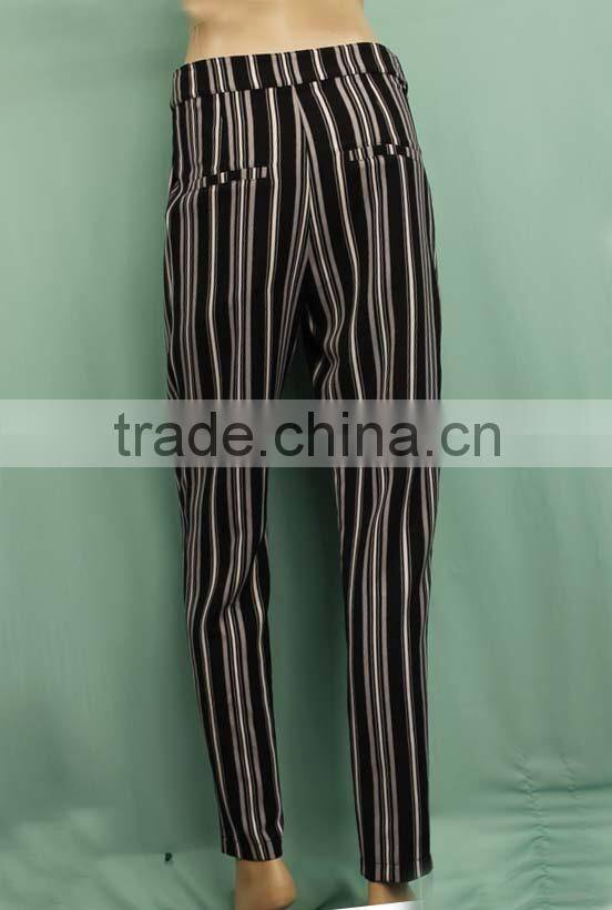 2016 new style black white strip spring fashion ladies suit pant DP150131672
