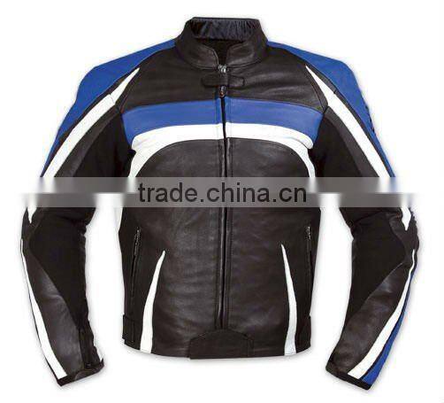 Cowhide Leather Motorbike Racing Jacket