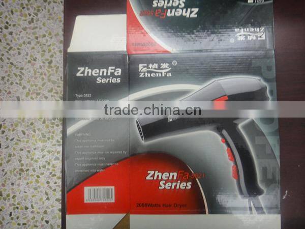 2000W strong wind hair dryer AC motor hair dryer with competitive price ZF-5822