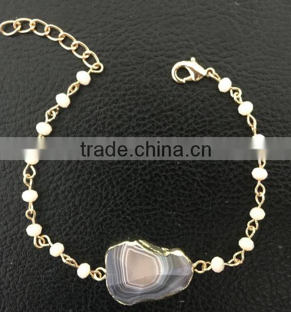 2015 Fall Winter Mini Square Drusy Druzy Cabochon Stone Charm Bracelet