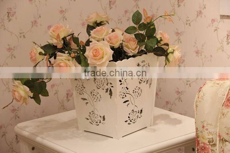 Decorative cheap laser cut DIY flower pot with elegant flower pattern