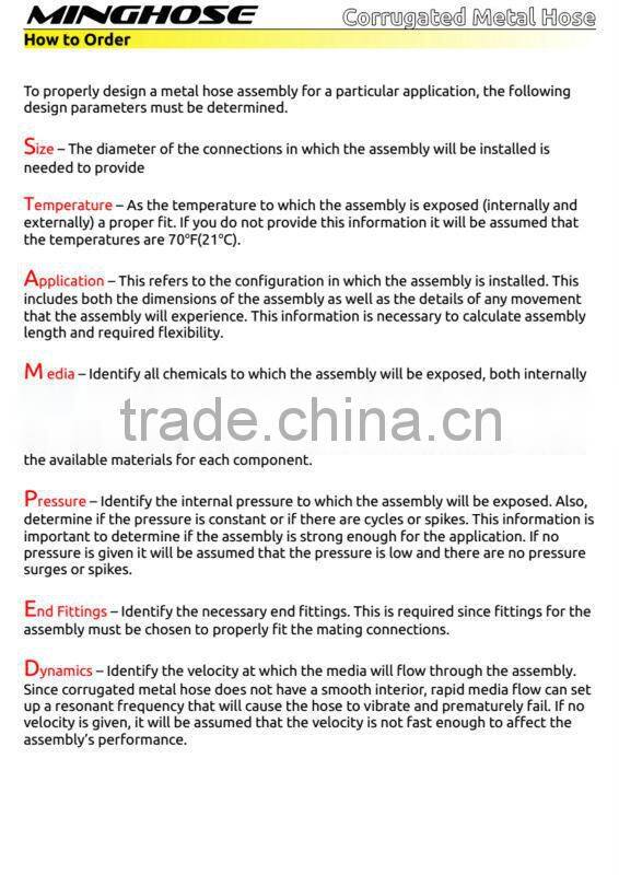 Stainless steel 304/316 flexible metal hose