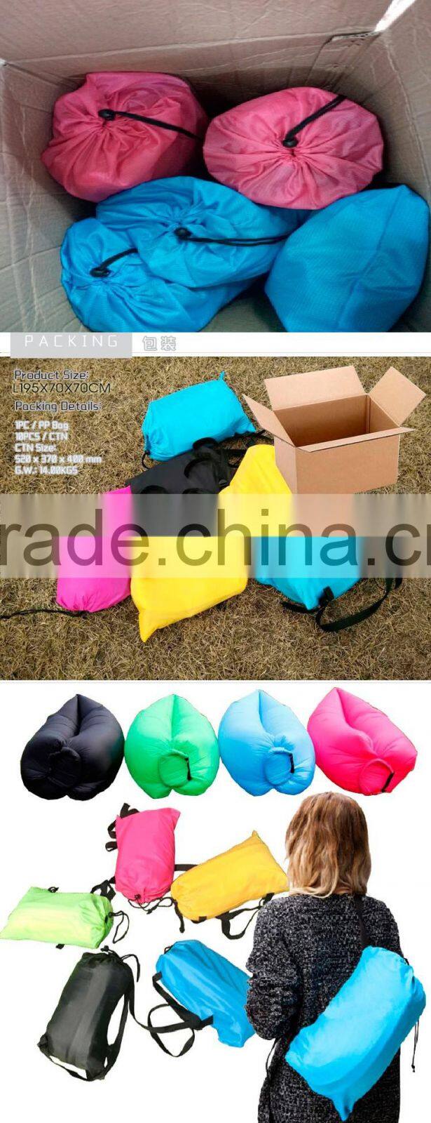 2016 sales people lazy inflatable outdoor blow-up lilo portable air sofa bed sheets travel bed sleeping bag