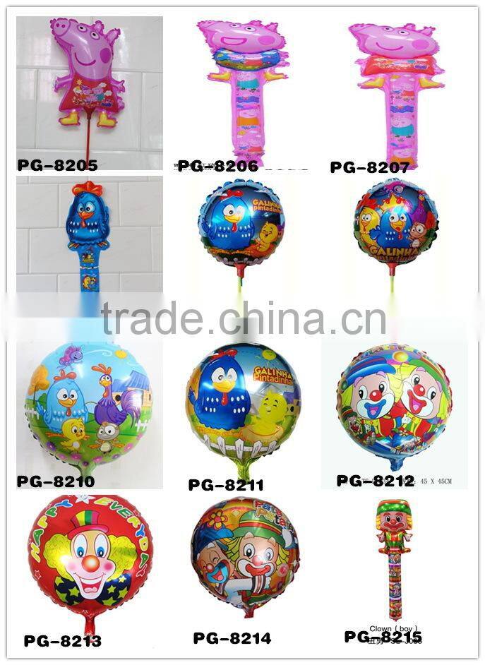 Fashion red crazy bird balloon with pole inflatable mylar ballons animal shape aluminium foil balloons 14.5inch