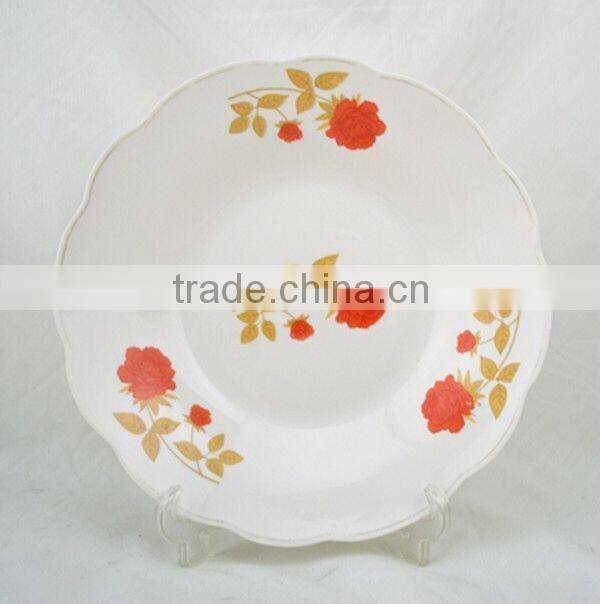 White ceramic algeria plates dishes, porcelain soup plate, porcelain dessert plate