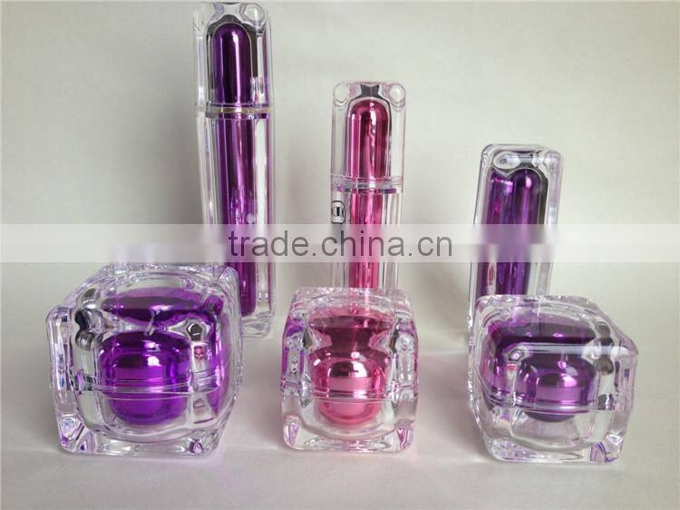 Acrylic square cheap luxury cosmetic packaging set