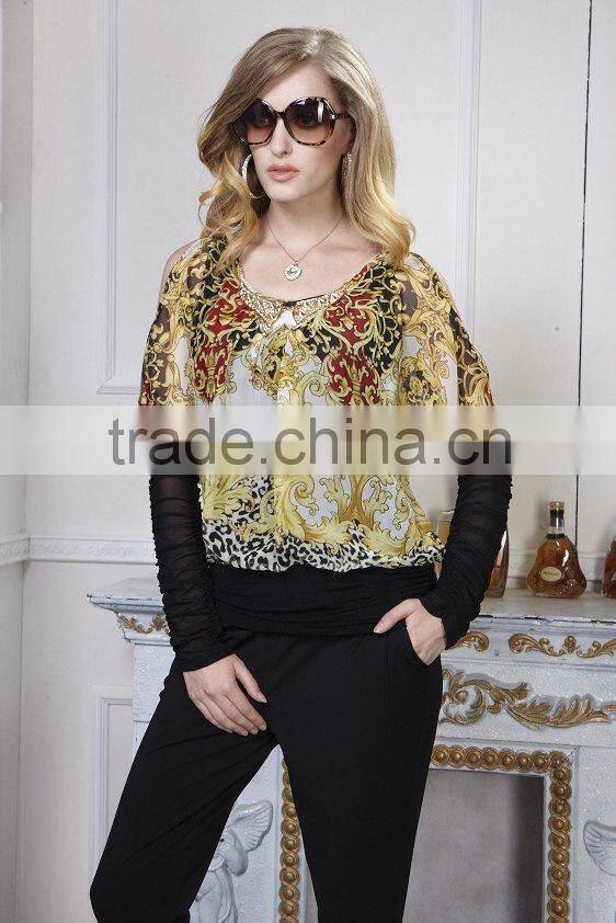 Autumn outfit new bigger sizes show thin fashion women's clothing bat - long sleeves