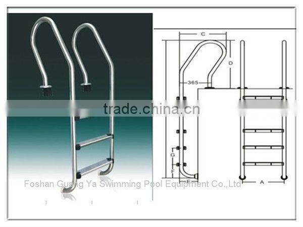 Guangzhou 304/316 Stainless steel 3 steps safety handrail swimming pool ladder