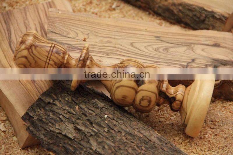 Olive Wood Carved Candle Stick