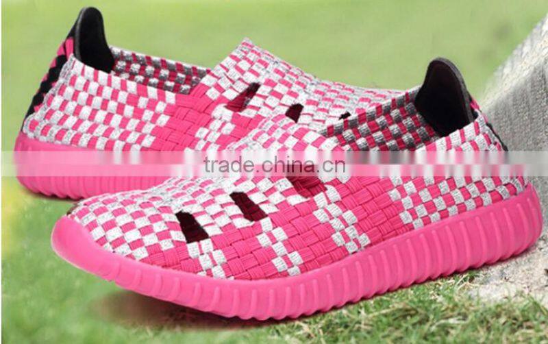 NEW MODEL FLAT ELASTIC SANDAL SHOES HANDMADE WOVEN WOMEN SANDAL SHOES