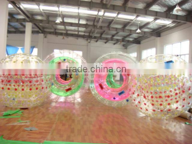 14 Years Guangzhou PVC or TPU inflatable water roller ball Water play Equipment