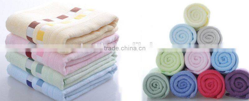 Soft cotton terry Light blue color 3 colors jacquard face towel