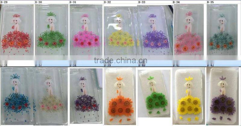 Wholesale factory price Dry pressed flower case natural fresh real flower designed phone case for smartphone