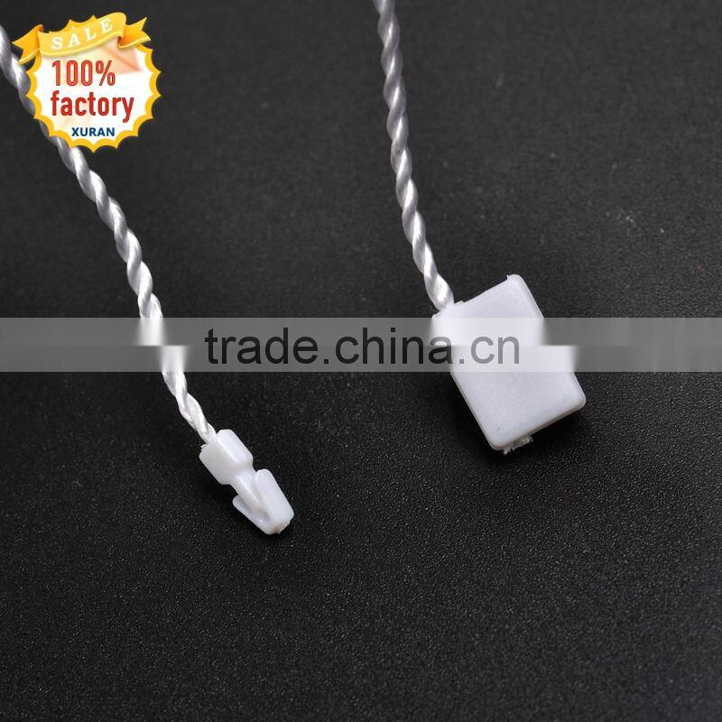 clothing plastic string seal tag&square desgin plastic seal tags with single hook