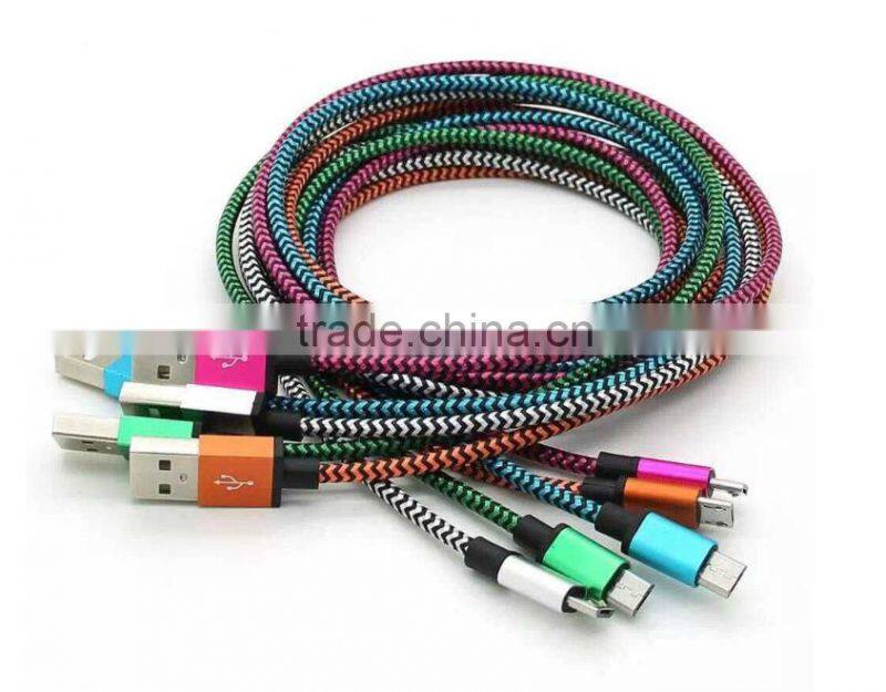 Durable Braided Nylon USB Data Sync Charger Cable Cord for Samsung Data Sync Data Charging Usb Cable