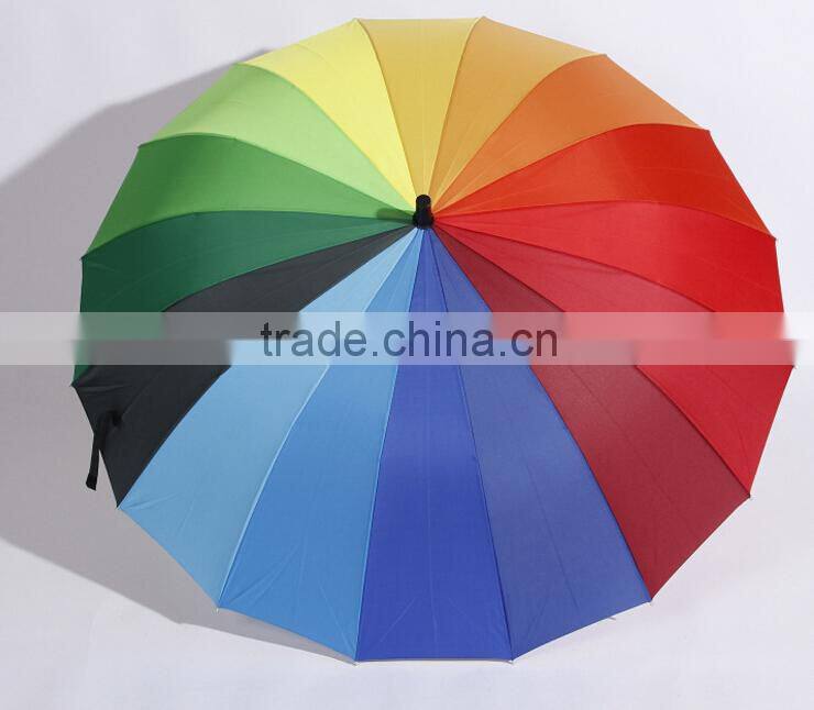 Waterproof Fabric Pongee Material rainbow umbrella