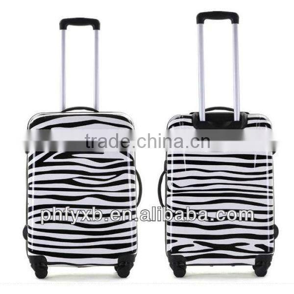 New Design Zebra-stripe Animal Print travel luggage bag/ABS trolley luggage bags / Fashion trolley travel bags