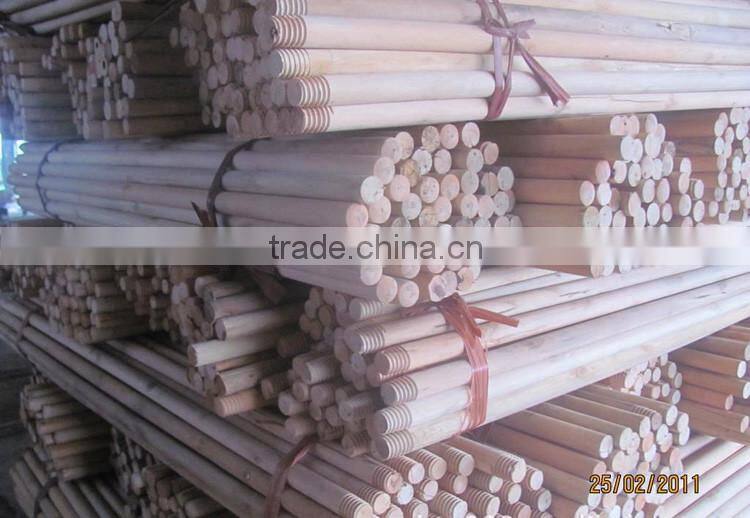 With plastic hanging cap hardwood utility broom handle