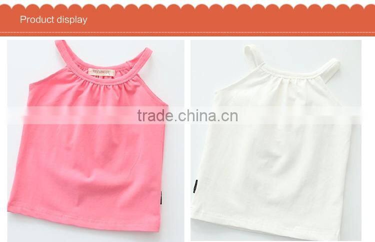 2016 Special Design Lovely Candy Pure Color Comfort Summer Girls Fashion Vest for Children