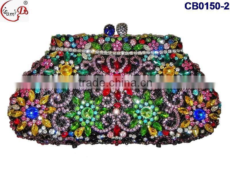CB0150(1-10) 2016 new design hot sale elegant and luxury Rhinestones African Handbag with Variety of styles