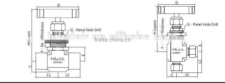Online shopping China high pressures straight stainless steel needle valve, swagelok type gas needle valve