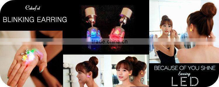 China factory wholesale New products Led fashion blinking colorful diamond earring