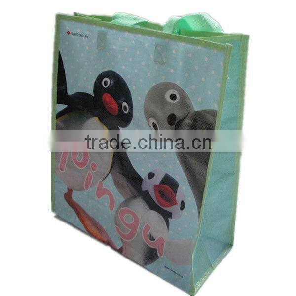 "penuins" Ping Gu lovery reusable pp woven shopping bags/For shopping